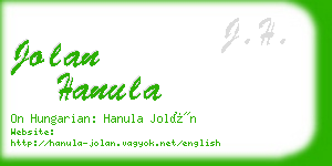 jolan hanula business card